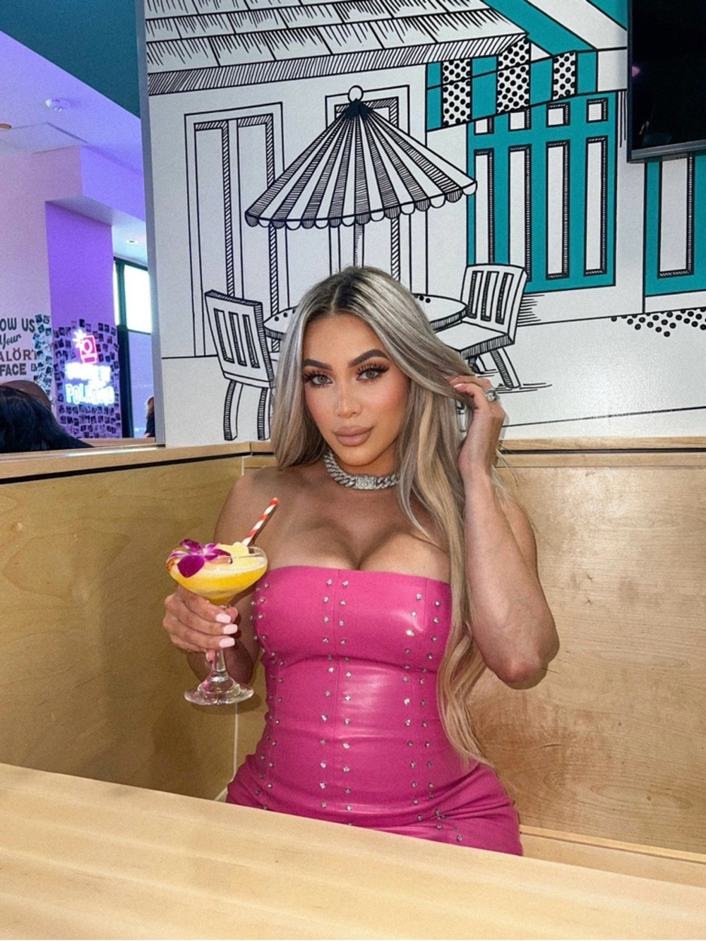 Fashion Nova Hot Pink Strapless Studded Mini Dress